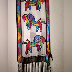 Laurel Burch Bright Horse 100% Silk Scarf